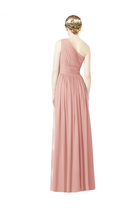 A-Linien Eine-Schulter Chiffon Lange Brautjungfernkleider Ausverkauf