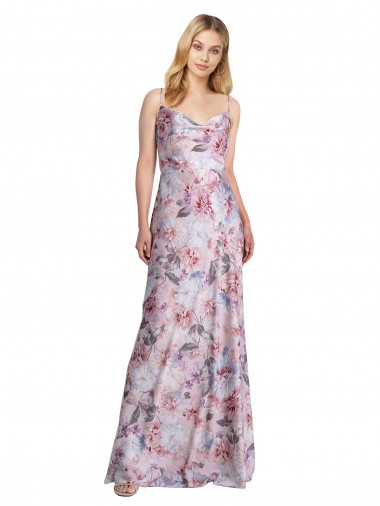 A-Linien Haube Ausschnitt Stretch-Satin Blumen Lange Formale Brautjungfernkleider / Abendkleider Ausverkauf