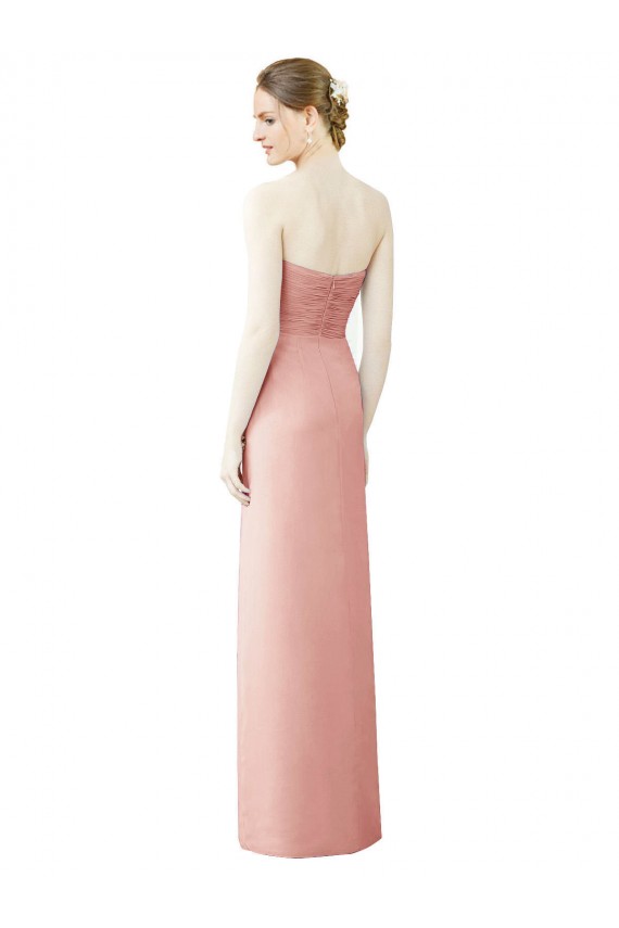 A-Linien Trägerlos Chiffon Lange Brautjungfernkleider Ausverkauf