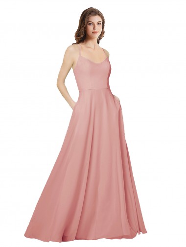 A-Linien Trägerlos Chiffon Lange Brautjungfernkleider Ausverkauf