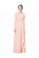 A-Linien V-Ausschnitt Chiffon Lange Brautjungfernkleider Ausverkauf