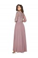 A-Linien V-Ausschnitt Chiffon Lange Brautjungfernkleider / Abiballkleider Ausverkauf