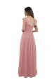 Altrosa A-Linien V-Ausschnitt Chiffon Lange Brautjungfernkleider Ausverkauf