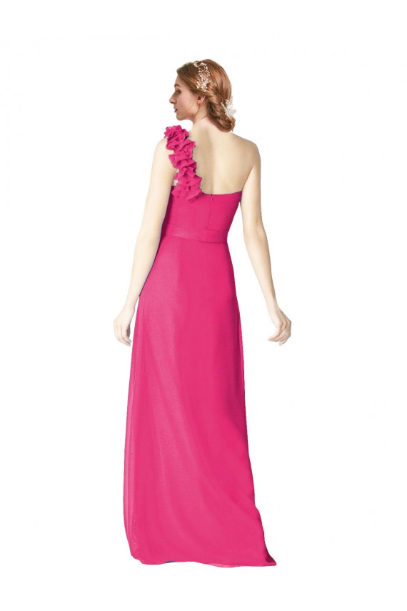 Azalee A-Linien Eine-Schulter Chiffon Lange Brautjungfernkleider Ausverkauf