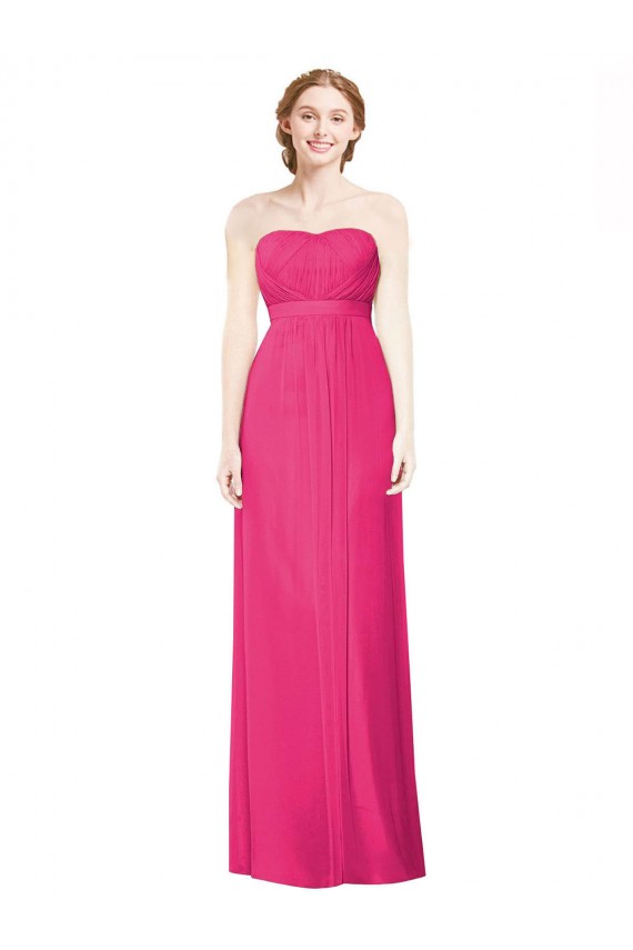 Azalee A-Linien Trägerlos Chiffon Lange Brautjungfernkleider Ausverkauf