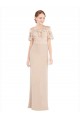 Champagner A-Linien Off-Schulter Chiffon Spitze Lange Brautjungfernkleider / Abiballkleider Ausverkauf