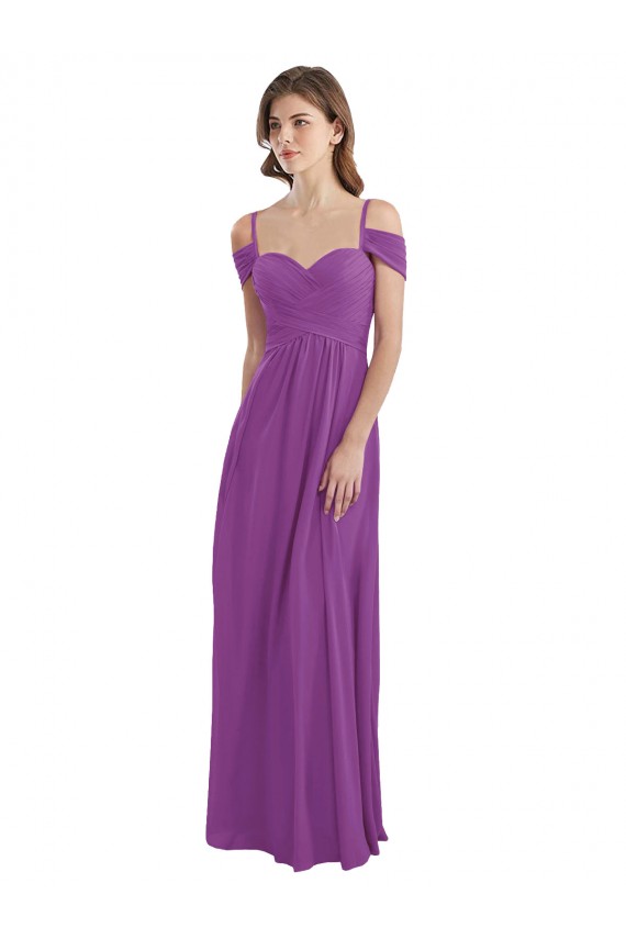 Dahlie A-Linien Chiffon Lange Brautjungfernkleider Ausverkauf