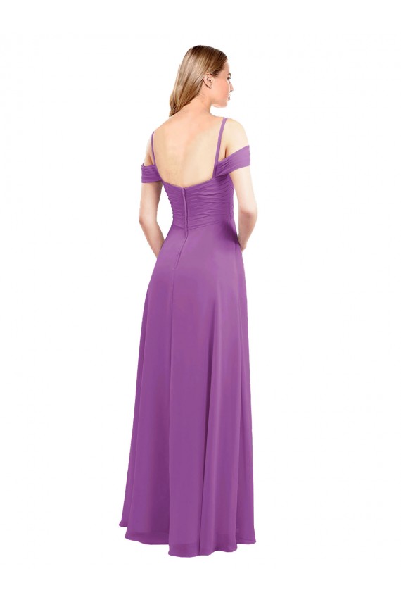 Dahlie A-Linien Chiffon Lange Brautjungfernkleider Ausverkauf