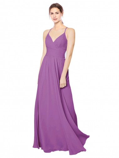 Dahlie A-Linien Chiffon Lange Brautjungfernkleider Ausverkauf
