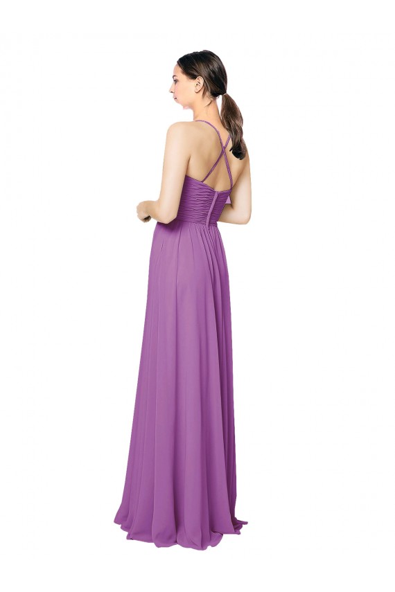 Dahlie A-Linien Chiffon Lange Brautjungfernkleider Ausverkauf