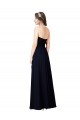 Dunkelmarine A-Linien Chiffon Lange Brautjungfernkleider Ausverkauf