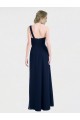 Dunkelmarine A-Linien Eine-Schulter Chiffon Lange Brautjungfernkleider Ausverkauf