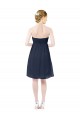 Dunkelmarine A-Linien Knielang Chiffon Kurze Brautjungfernkleider / Cocktailkleider / Heimkehr Kleider Ausverkauf