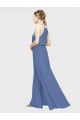 Dunkelmarine A-Linien Neckholder Chiffon Lange Brautjungfernkleider Ausverkauf