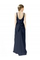 Dunkelmarine A-Linien Scoop Chiffon Lange Brautjungfernkleider Ausverkauf