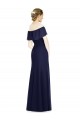 Dunkelmarine Trompete Off-Schulter Chiffon Lange Brautjungfernkleider Ausverkauf