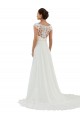 Elfenbein A-Linien Kapelle-schleppe Chiffon Klassisch Brautkleider Ausverkauf