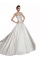 Elfenbein A-Linien Kapelle-schleppe Satin Brautkleider Ausverkauf