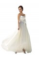 Elfenbein A-Linien Trägerlos Chiffon Brautkleider Ausverkauf