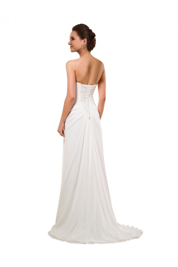 Elfenbein Etui Kapelle-schleppe Chiffon Brautkleider Ausverkauf
