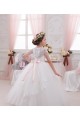 Elfenbein Prinzessin Tüll Spitze Lange Blumenmädchenkleider Ausverkauf
