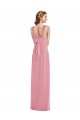 Hautrosa A-Linien Neckholder Chiffon Lange Brautjungfernkleider Ausverkauf
