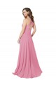 Hautrosa A-Linien Neckholder Chiffon Lange Brautjungfernkleider / Abiballkleider Ausverkauf