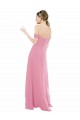 Hautrosa A-Linien Off-Schulter Chiffon Lange Brautjungfernkleider Ausverkauf