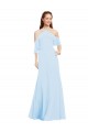 Helles Himmelblau A-Linien Neckholder Chiffon Lange Brautjungfernkleider Ausverkauf