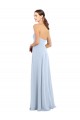 Helles Himmelblau A-Linien Trägerlos Chiffon Lange Brautjungfernkleider Ausverkauf