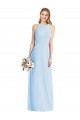 Helles Himmelblau Trompete Neckholder Chiffon Lange Brautjungfernkleider Ausverkauf