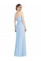 Helles Himmelblau Trompete Trägerlos Chiffon Lange Formale Brautjungfernkleider / Abendkleider Ausverkauf