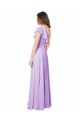 Lila A-Linien Eine-Schulter Chiffon Lange Brautjungfernkleider Ausverkauf