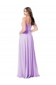 Lila A-Linien Scoop Chiffon Lange Brautjungfernkleider Ausverkauf