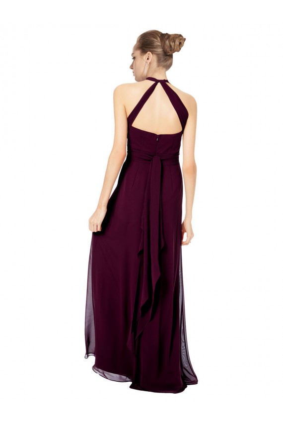 Mitternachtsgrün A-Linien Neckholder Chiffon Lange Brautjungfernkleider Ausverkauf