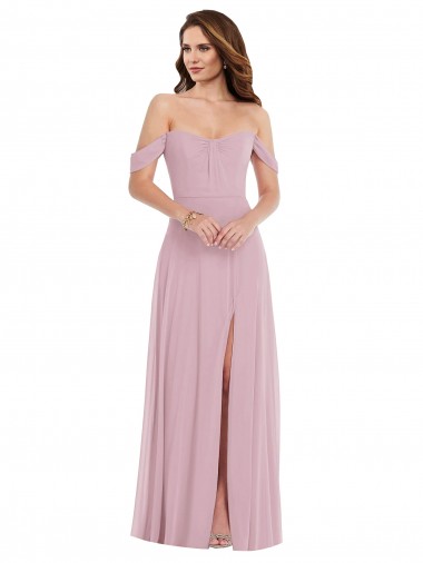 Primel A-Linien Chiffon Lange Brautjungfernkleider Ausverkauf