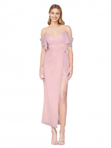 Primel Meerjungfrau Off-Schulter Knielang Chiffon Kurze Formale Brautjungfernkleider / Abendkleider / Abiballkleider Ausverkauf