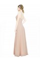 Rosa 114 A-Linien V-Ausschnitt Chiffon Lange Brautjungfernkleider Ausverkauf