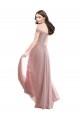 Rosa 147 A-Linien Off-Schulter Chiffon Spitze Lange Brautjungfernkleider Ausverkauf