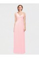 Rosa A-Linien Eine-Schulter Chiffon Lange Brautjungfernkleider Ausverkauf
