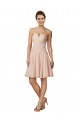 Rosa A-Linien Knielang Chiffon Spitze Kurze Brautjungfernkleider / Cocktailkleider Ausverkauf
