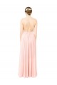 Rosa A-Linien Neckholder Chiffon Lange Brautjungfernkleider Ausverkauf
