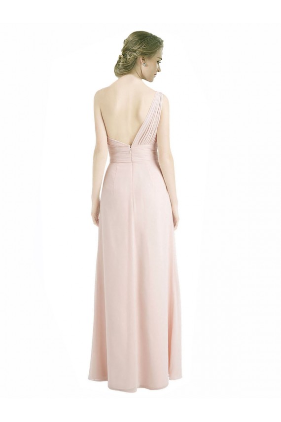 Rot 16 A-Linien Eine-Schulter Chiffon Lange Brautjungfernkleider Ausverkauf