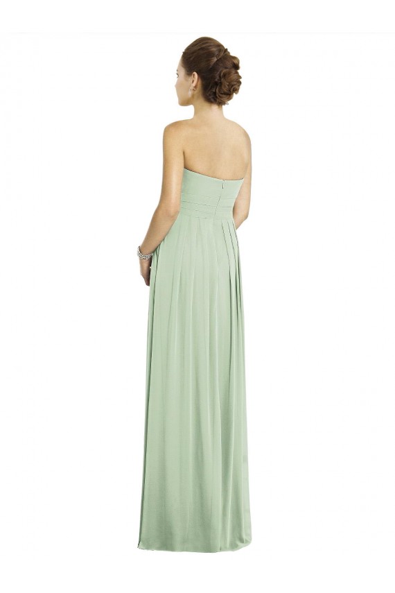 Salbeigrün A-Linien Chiffon Lange Brautjungfernkleider Ausverkauf