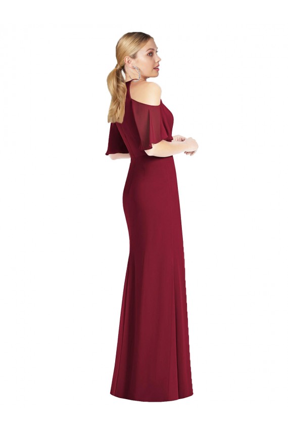 Salbeigrün Meerjungfrau Neckholder Chiffon Lange Brautjungfernkleider Ausverkauf
