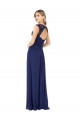 Saphir A-Linien V-Ausschnitt Chiffon Lange Brautjungfernkleider Ausverkauf