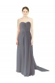 Schiefergrau A-Linien Chiffon Lange Brautjungfernkleider Ausverkauf