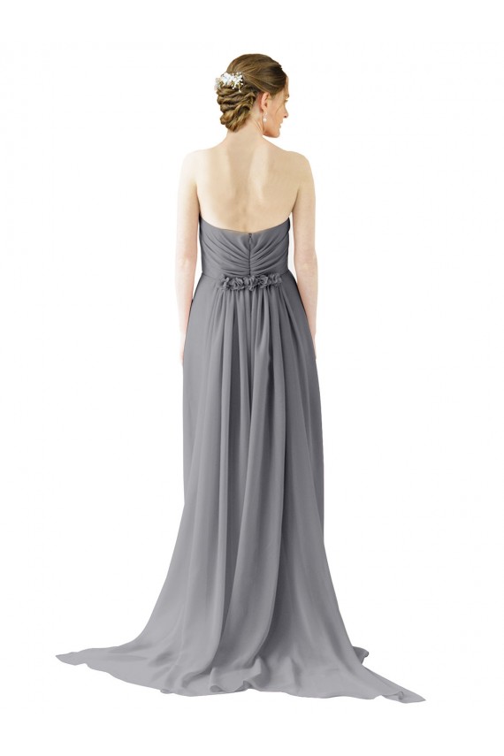Schiefergrau A-Linien Chiffon Lange Brautjungfernkleider Ausverkauf