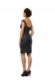 Schiefergrau A-Linien Off-Schulter Knielang Chiffon Spitze Kurze Brautjungfernkleider / Cocktailkleider Ausverkauf