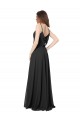 Schwarz A-Linien Chiffon Lange Brautjungfernkleider Ausverkauf